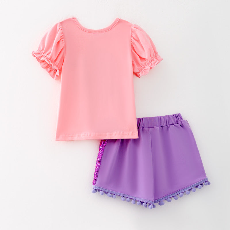 (In Stock)Girls Easter Bunny Print Shorts Set