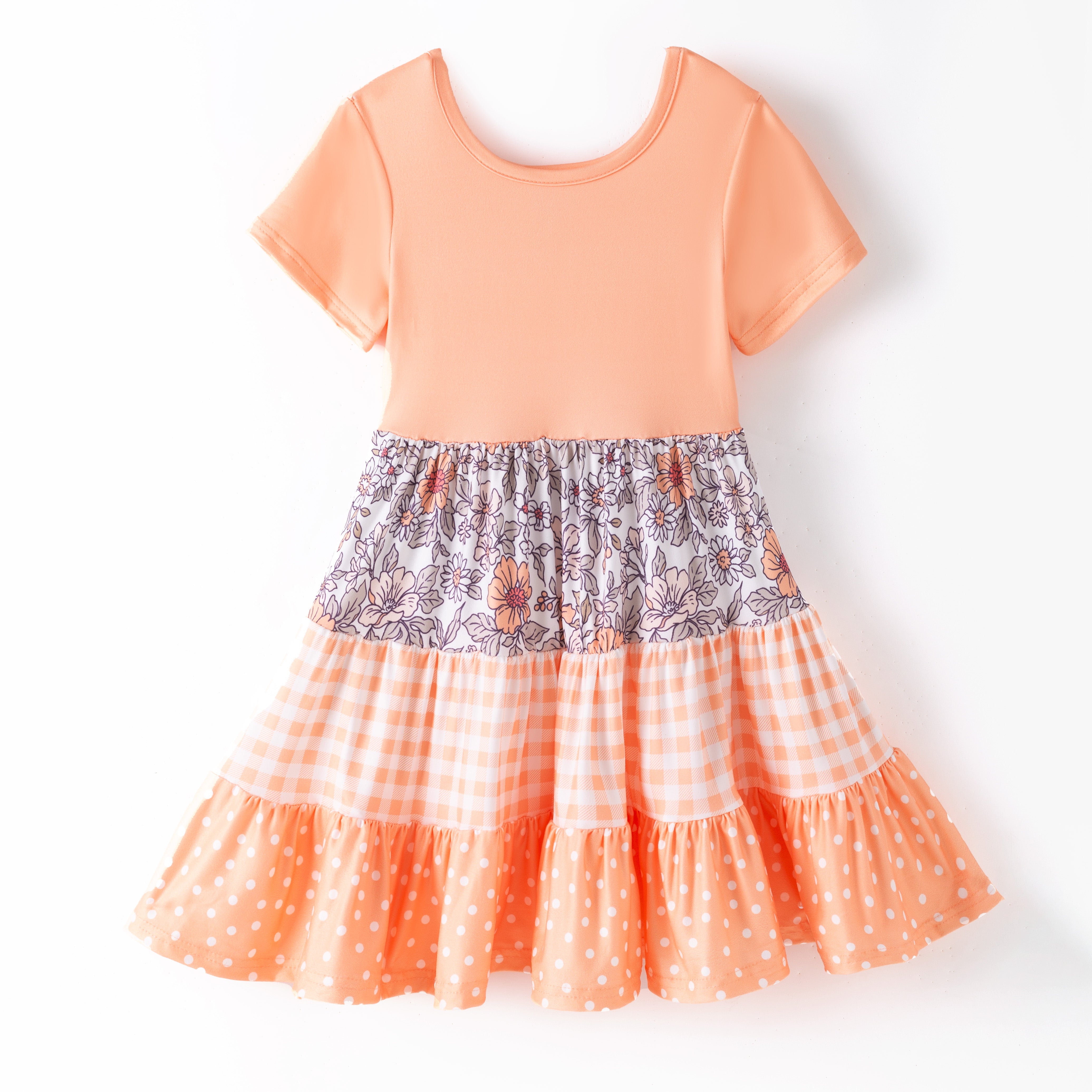 (Pre Order)Girls Fall Print Gored Dress