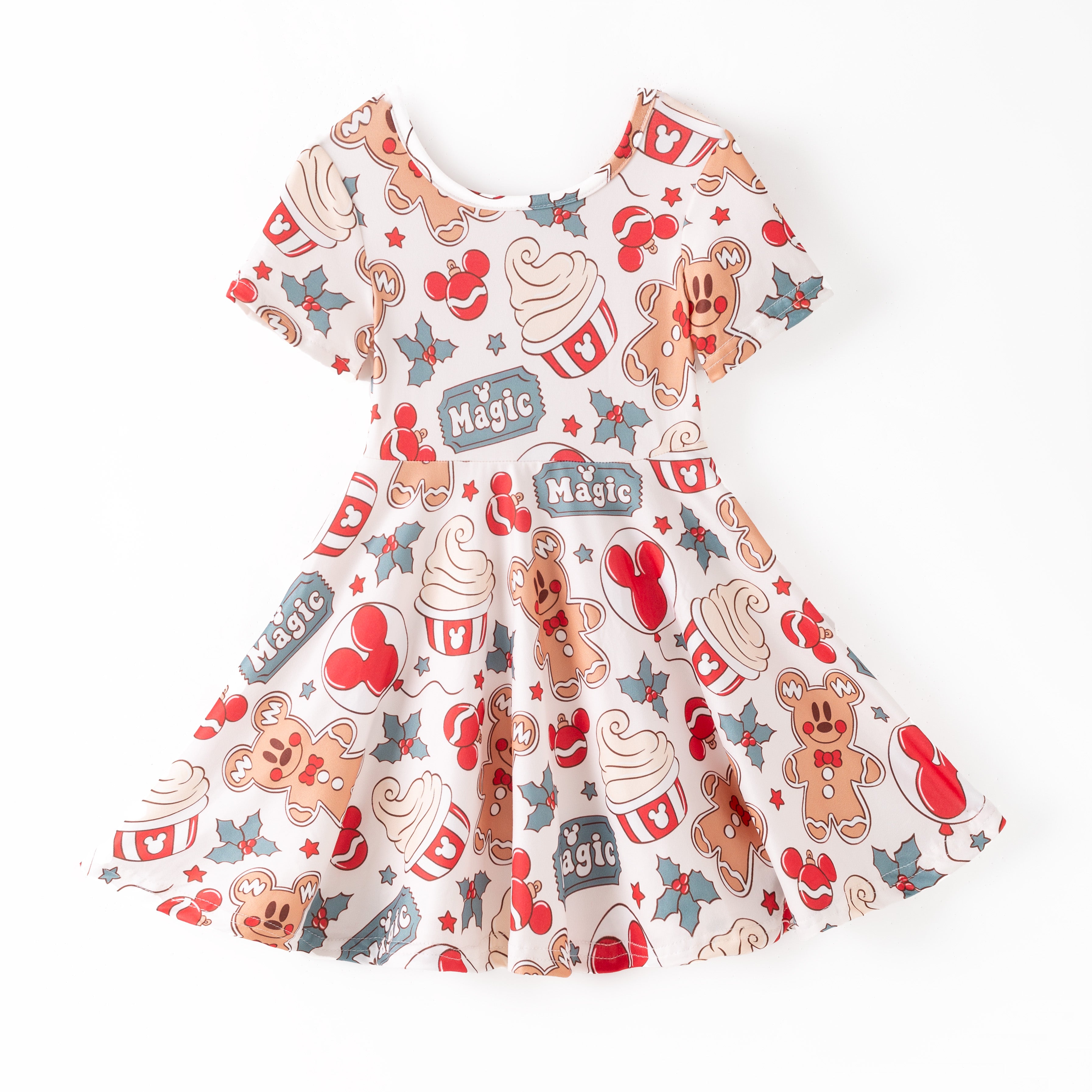 (Pre Order)Family Christmas Gingerbread Print Dress,Set&Top