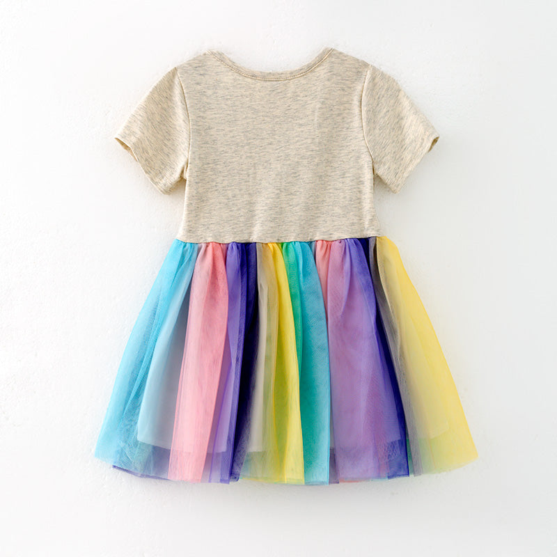 (In Stock)Girls Easter He is RISEN Print Tulle Dress