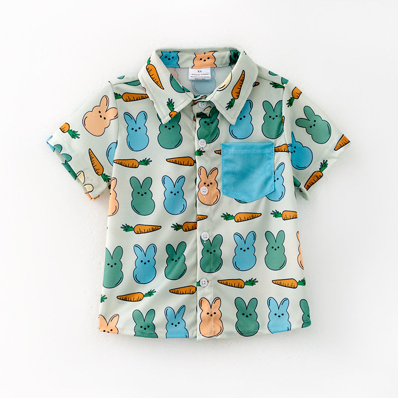 (In Stock)Boys Easter Bunny Print Shirt