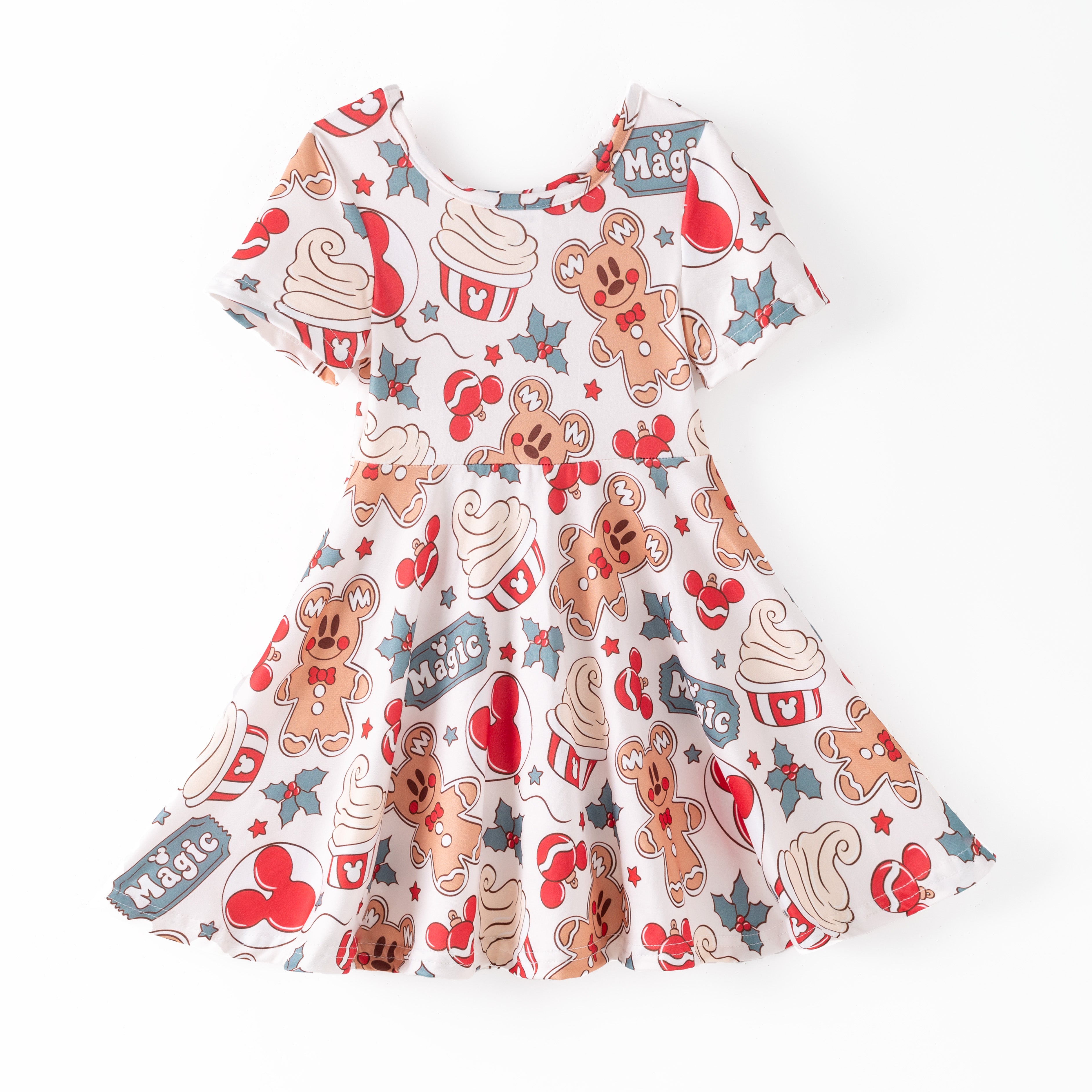 (Pre Order)Family Christmas Gingerbread Print Dress,Set&Top