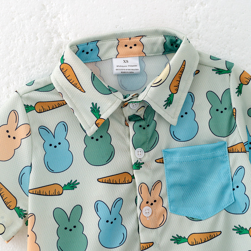 (In Stock)Boys Easter Bunny Print Shirt