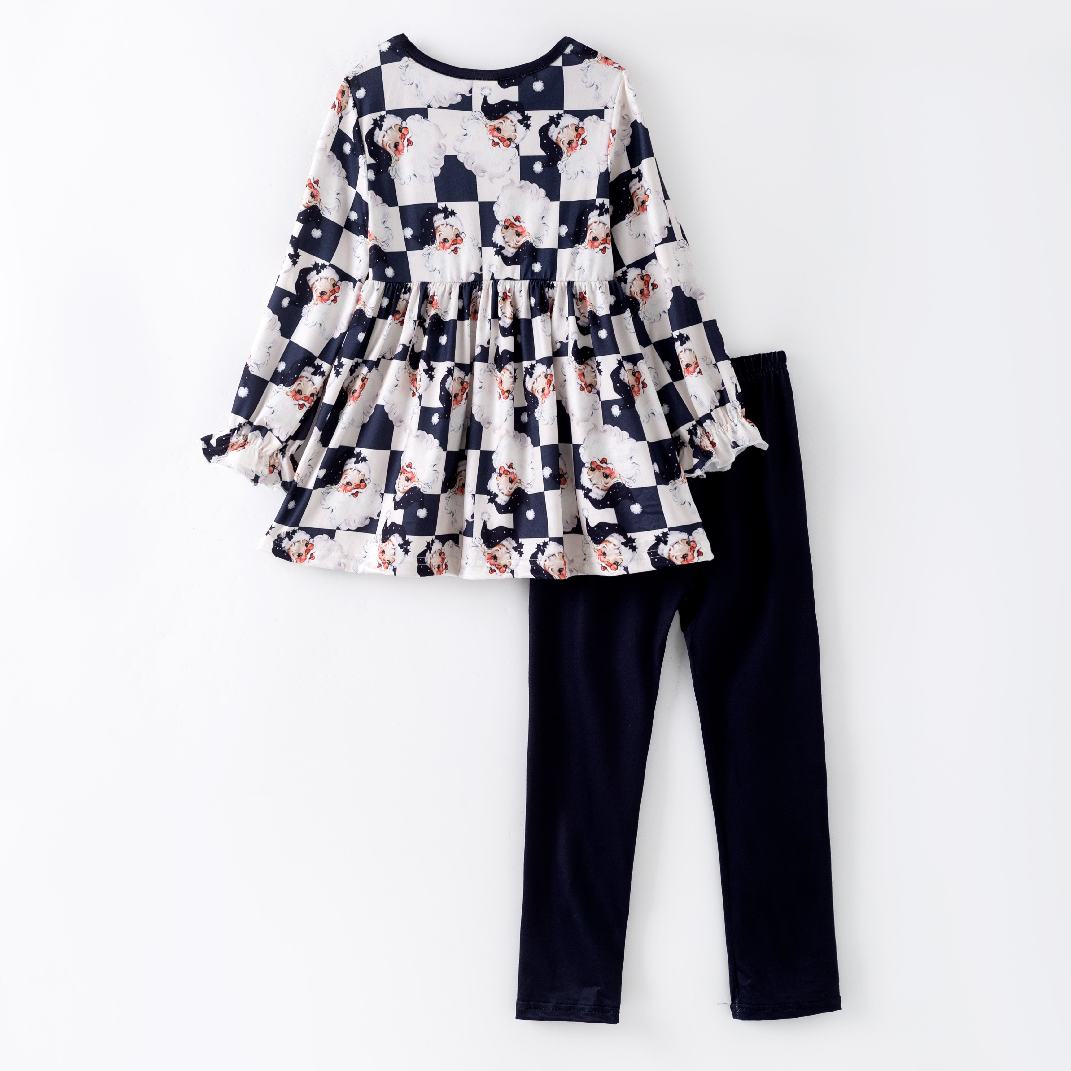 (Pre Order)Girls Christmas Cartoon Print Outfit Set