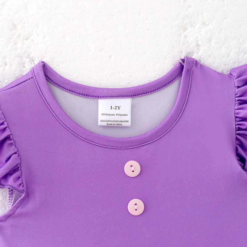 (In Stock)Girls Easter Bunny Print Flying Sleeves Dress