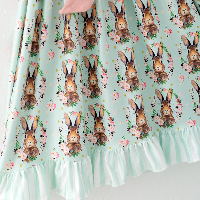 (In Stock)Girls Easter Bunny Print Slip Dress