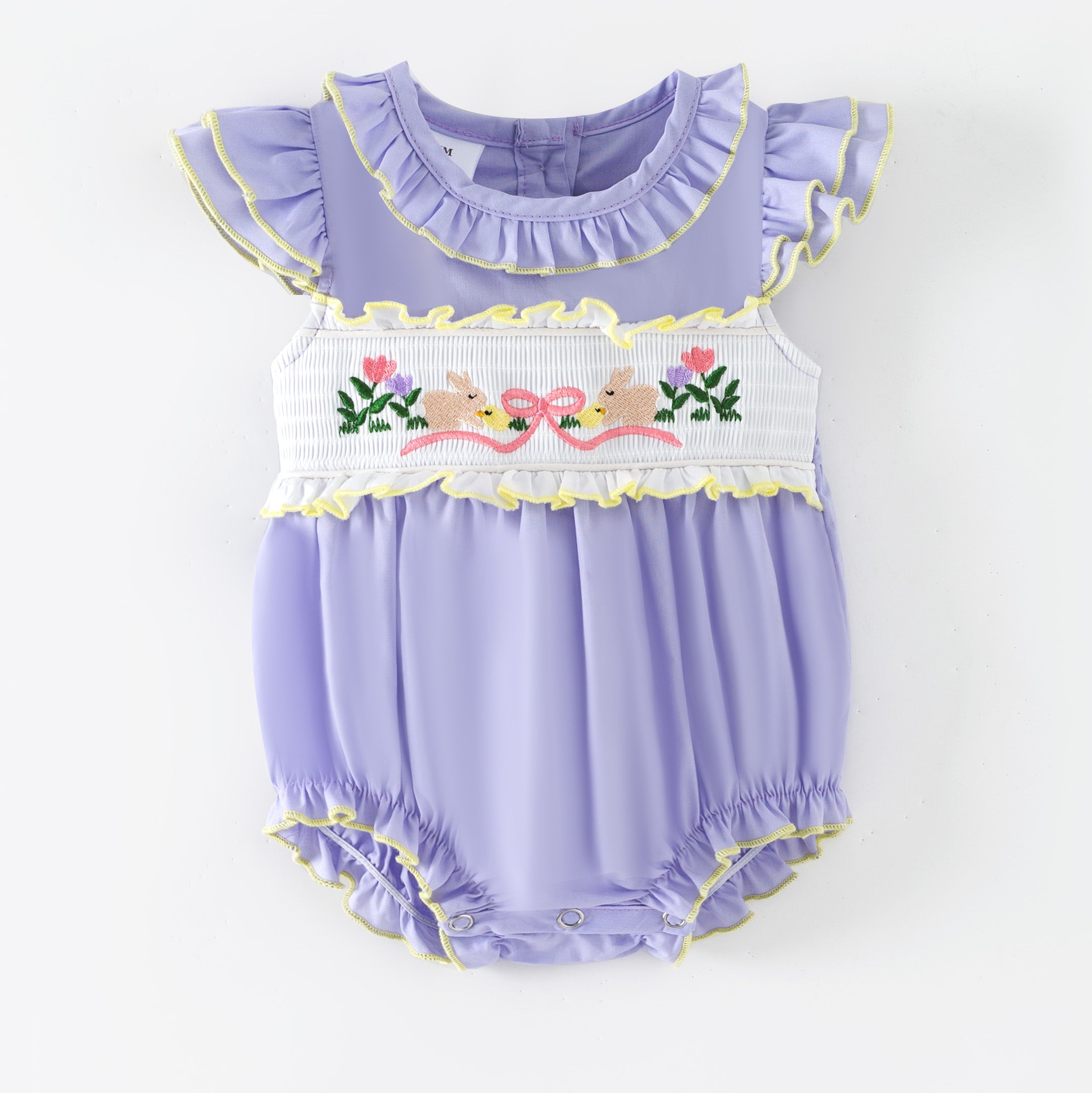 (In Stock)Sisters Easter Bunny Embroidery Smocked Dress&Romper