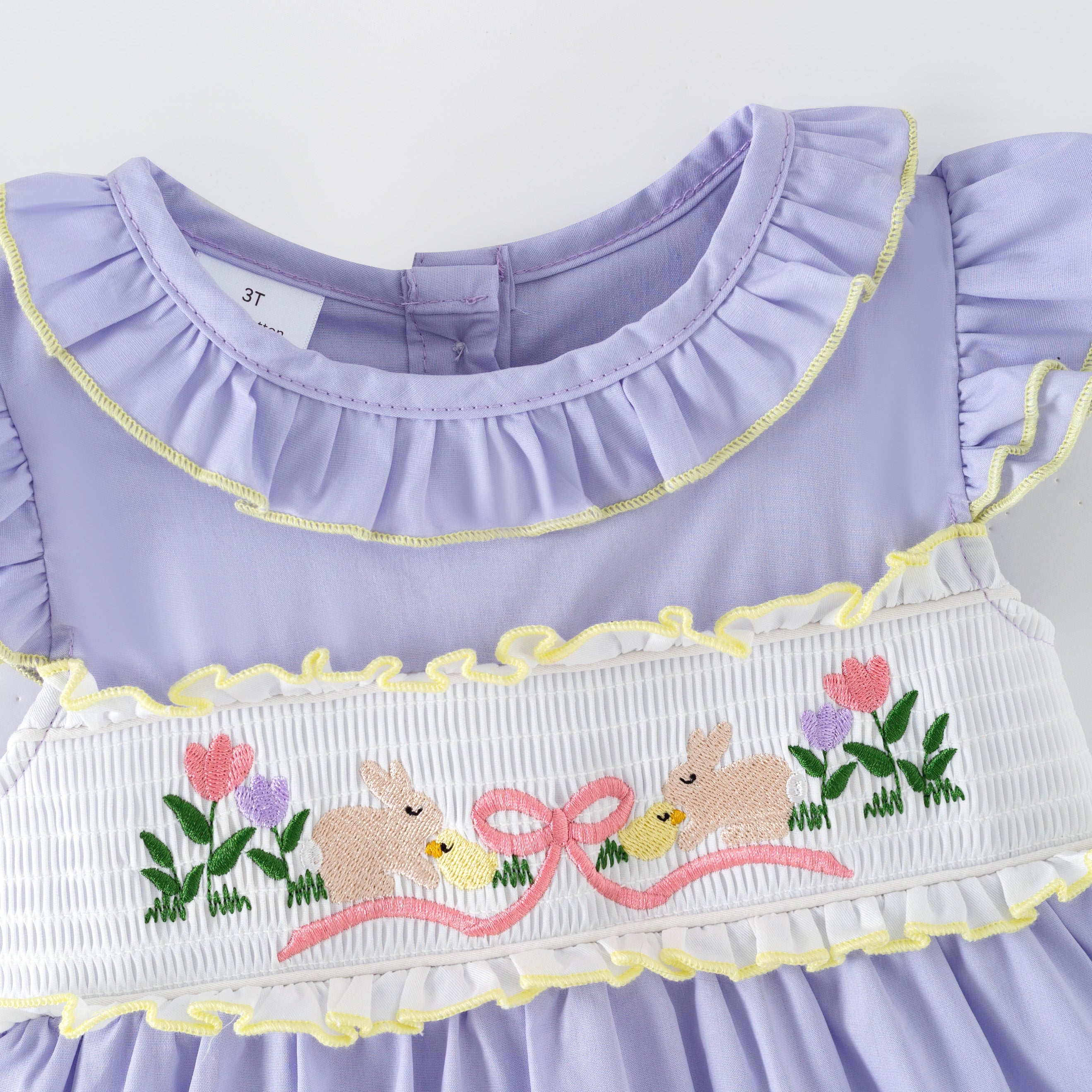 (In Stock)Sisters Easter Bunny Embroidery Smocked Dress&Romper