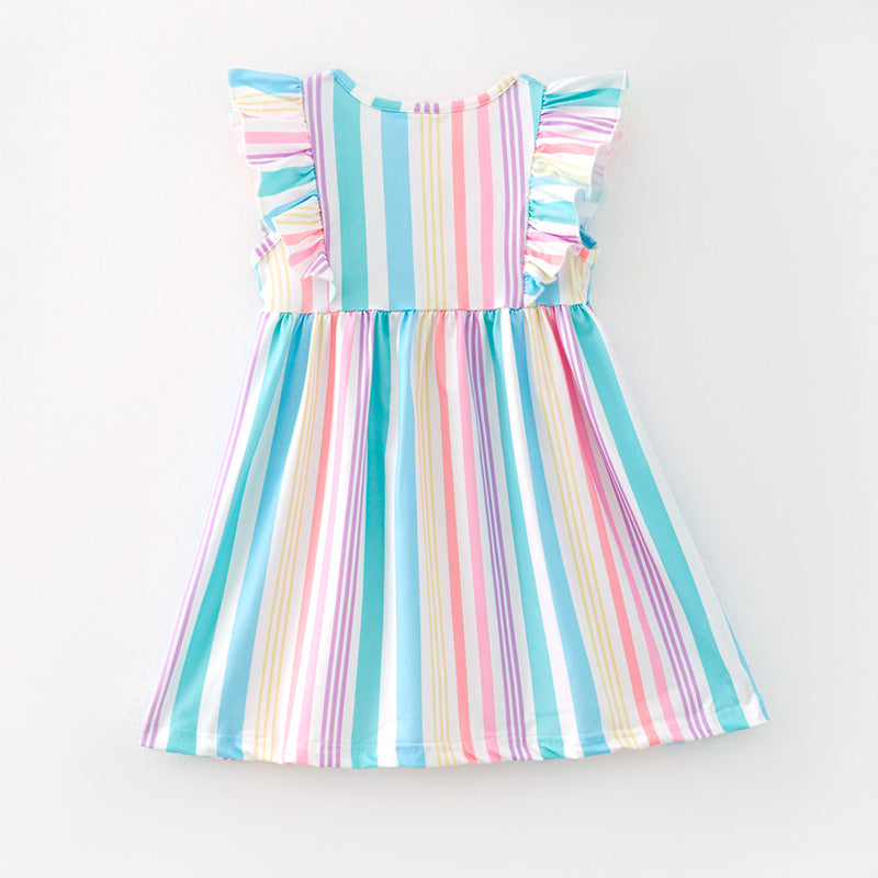 (In Stock)Girls Easter Bunny Applique Dress with Bunny Bag