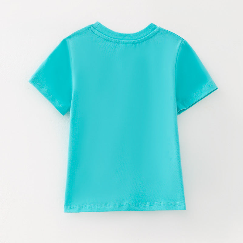 (In Stock)Boys Easter Bunny Print Turquoise Cotton Top