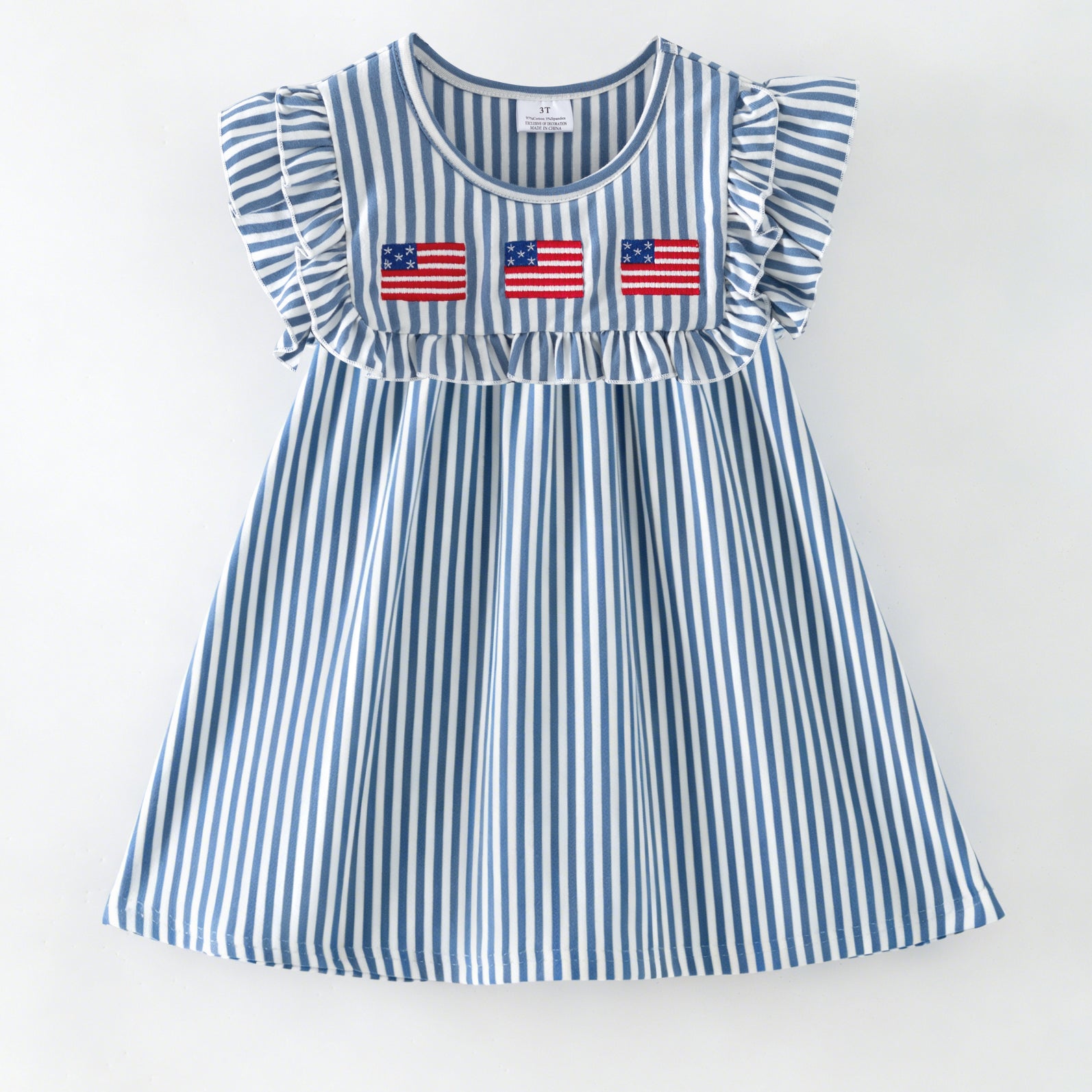 (In Stock)Siblings Patriotic Embroidery Dress&Romper
