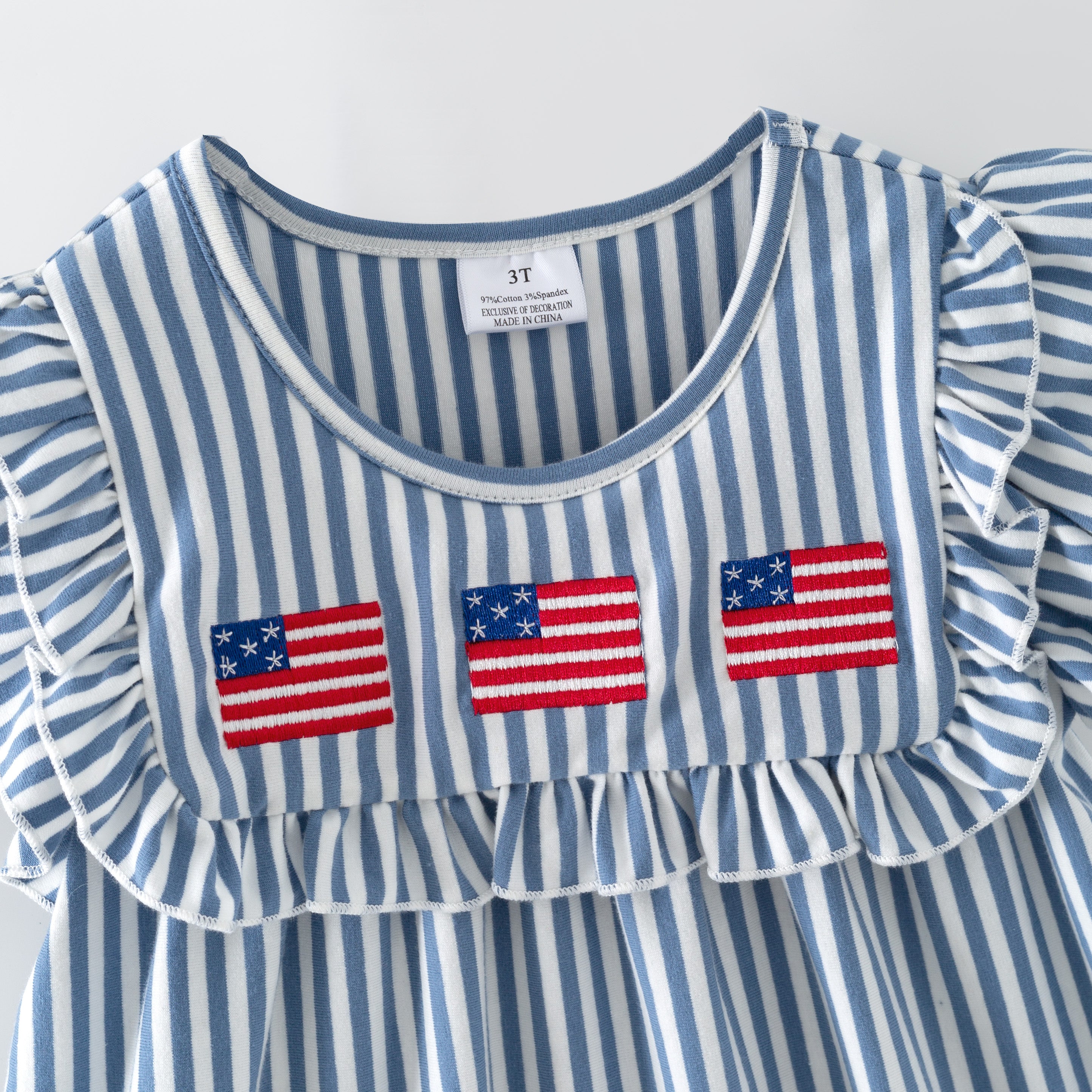(In Stock)Siblings Patriotic Embroidery Dress&Romper