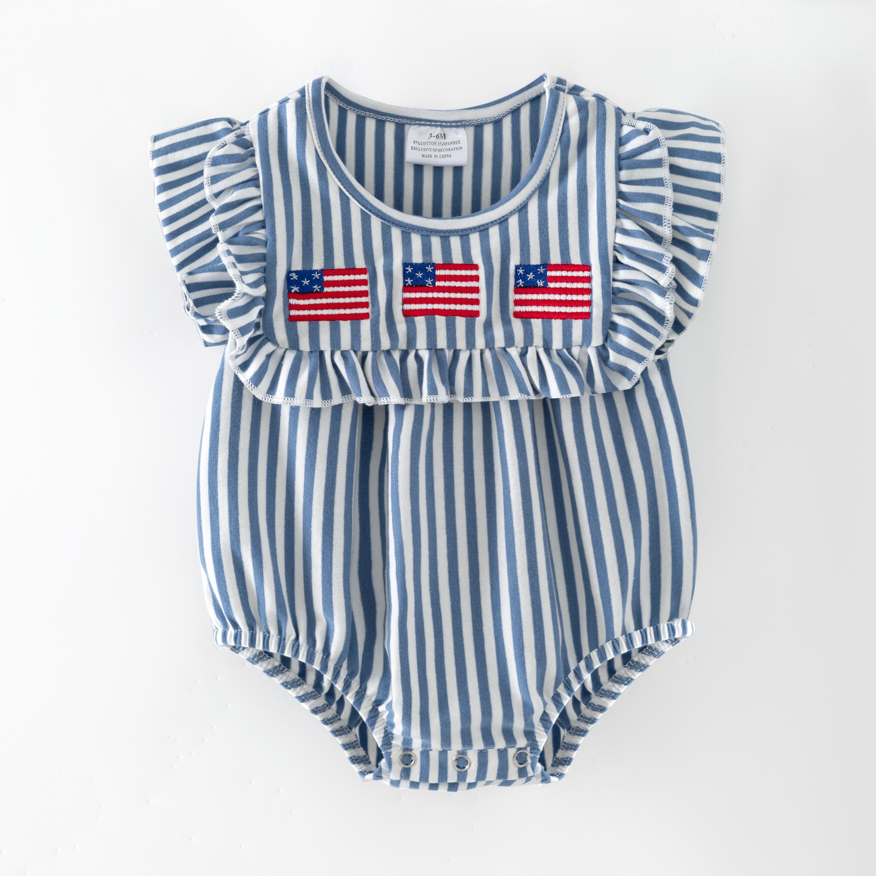 (In Stock)Siblings Patriotic Embroidery Dress&Romper