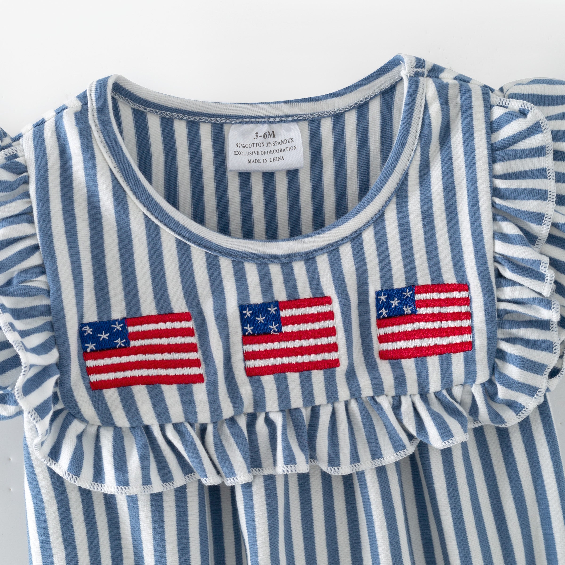 (In Stock)Siblings Patriotic Embroidery Dress&Romper
