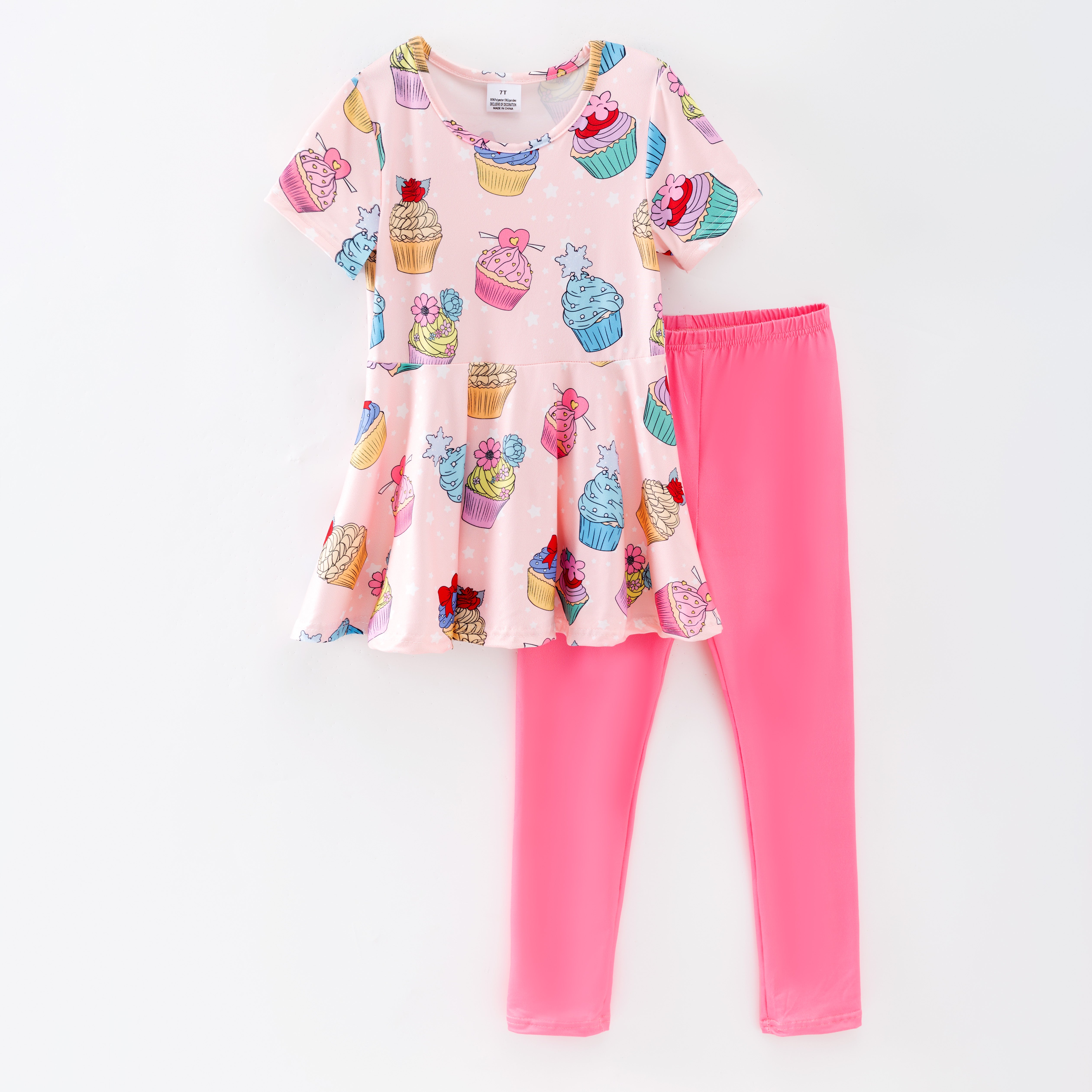 (Pre Order)Girls Spring and Summer Cupcake Print Set