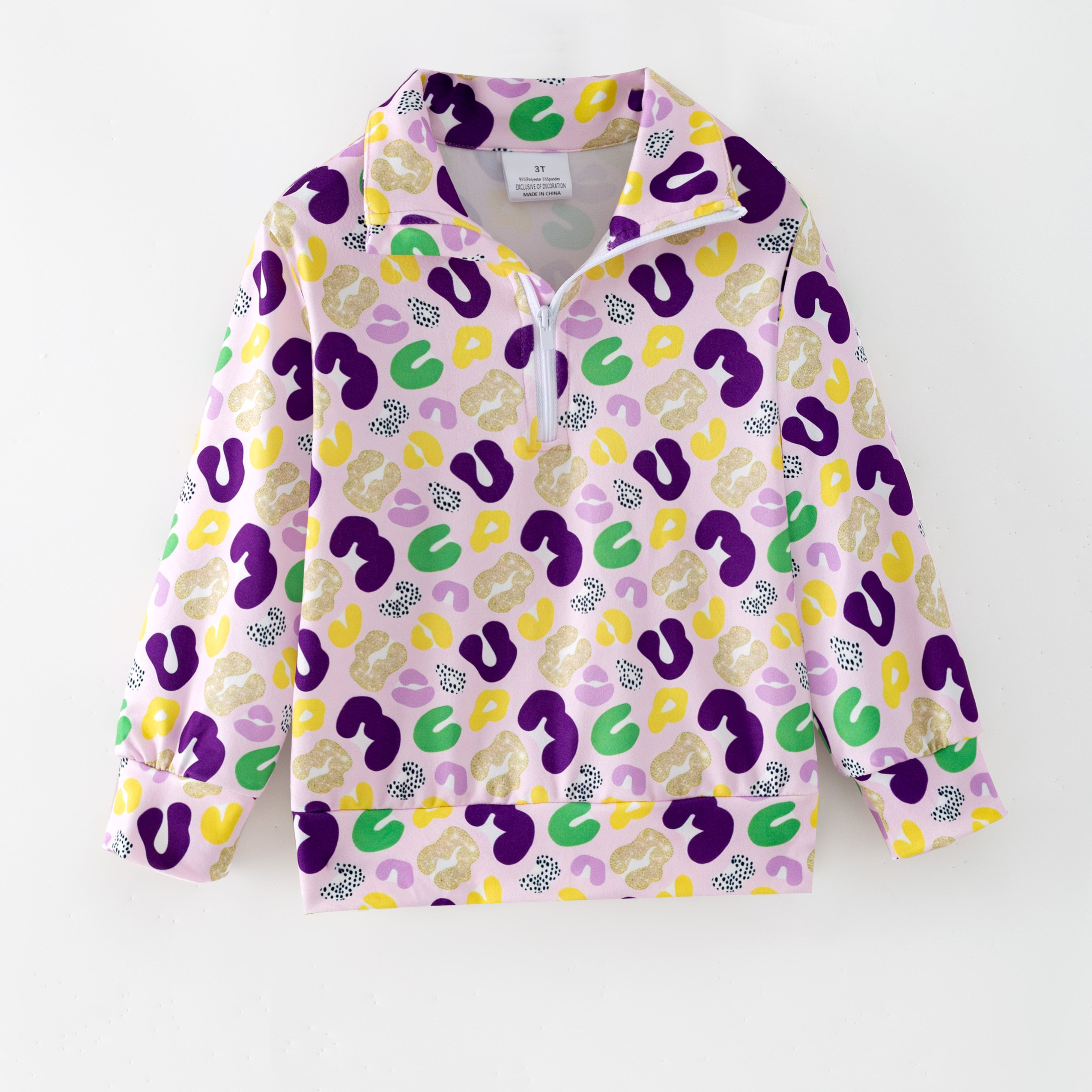 (Pre Order,Prepack Zone)Family Mardi Gras Print Top