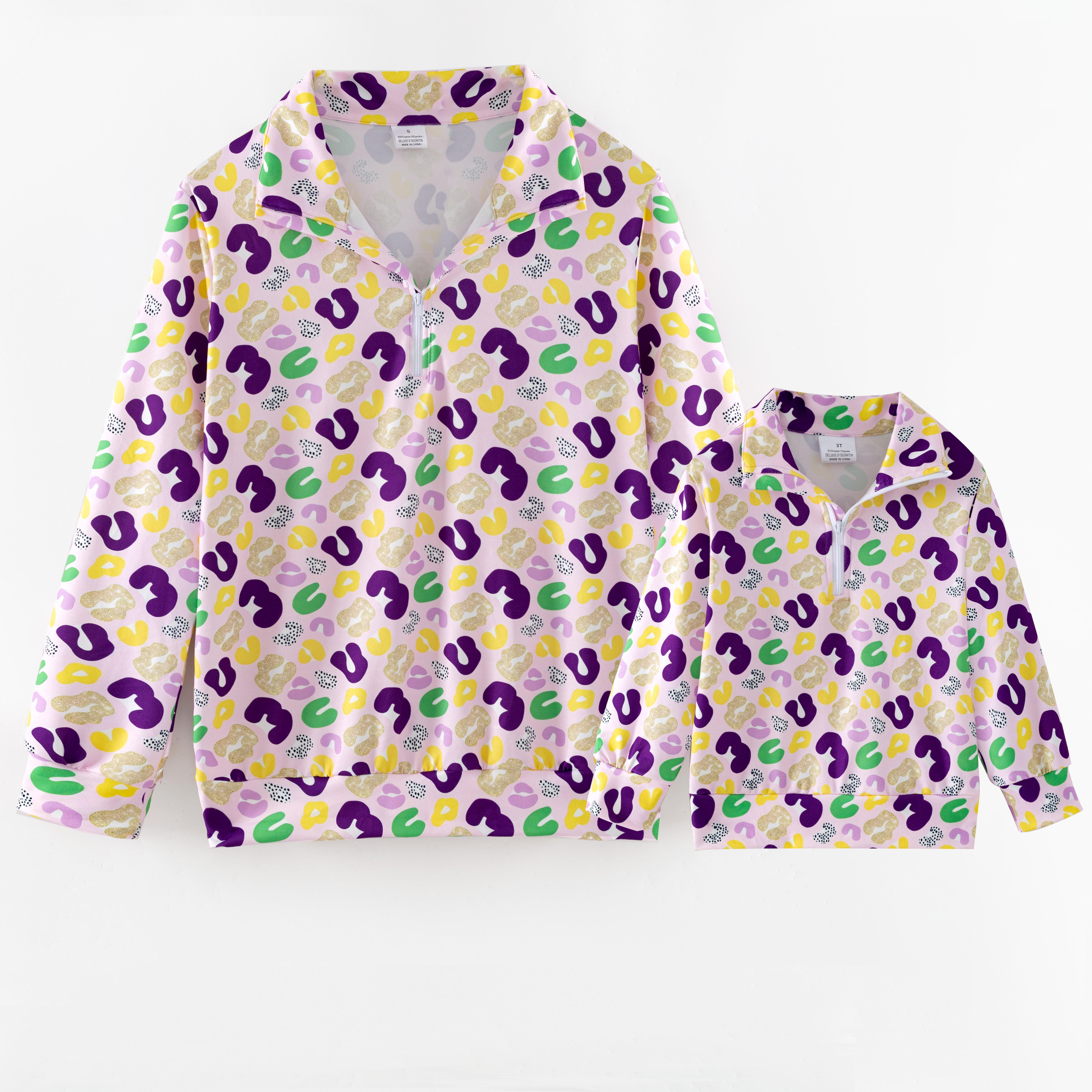 (Pre Order,Prepack Zone)Family Mardi Gras Print Top
