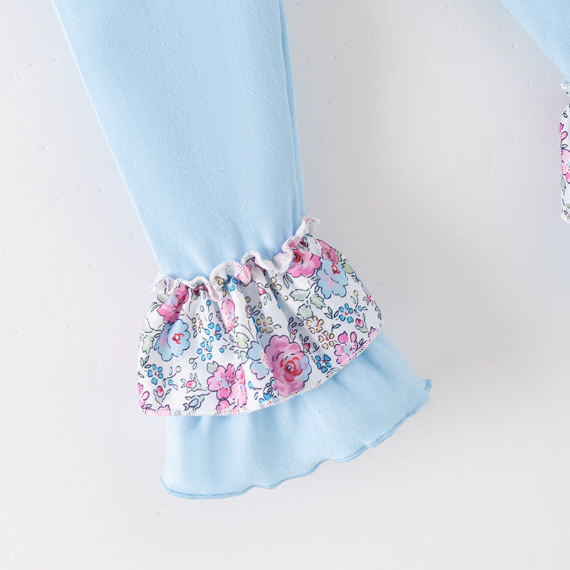 (In Stock)Girls Halloween&Thanksgiving Pumpkin Embroidery Ruffle Outfit Set