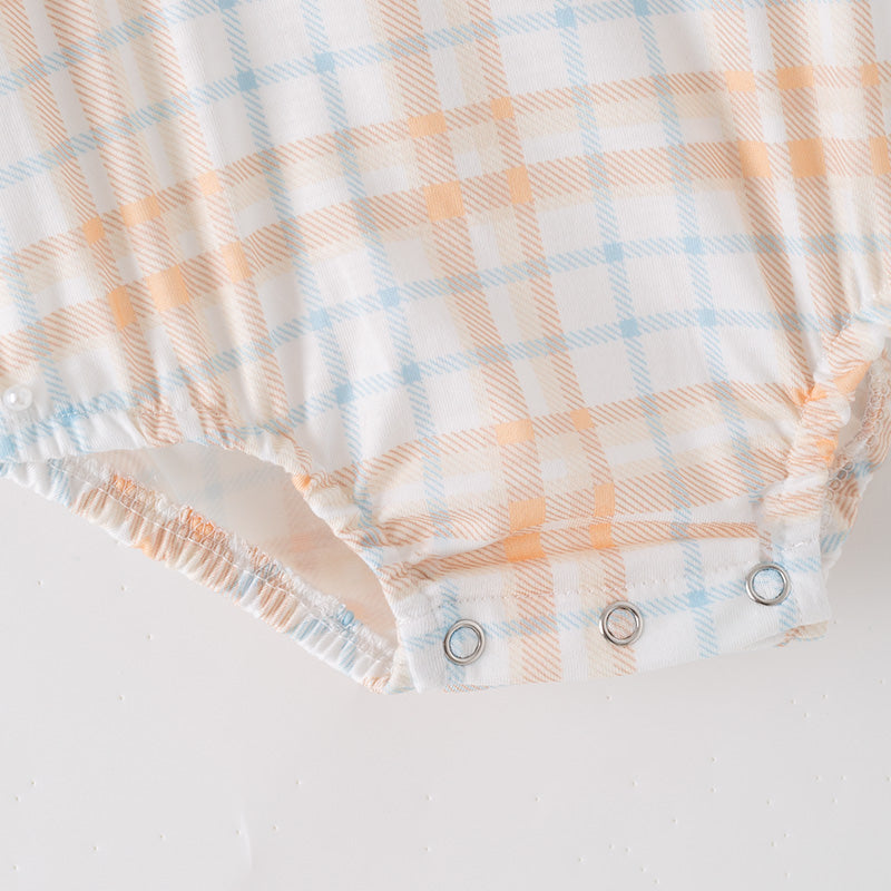 (Restock)Toddler Boys Thanksgiving Turkey Embroidery Smocked Romper