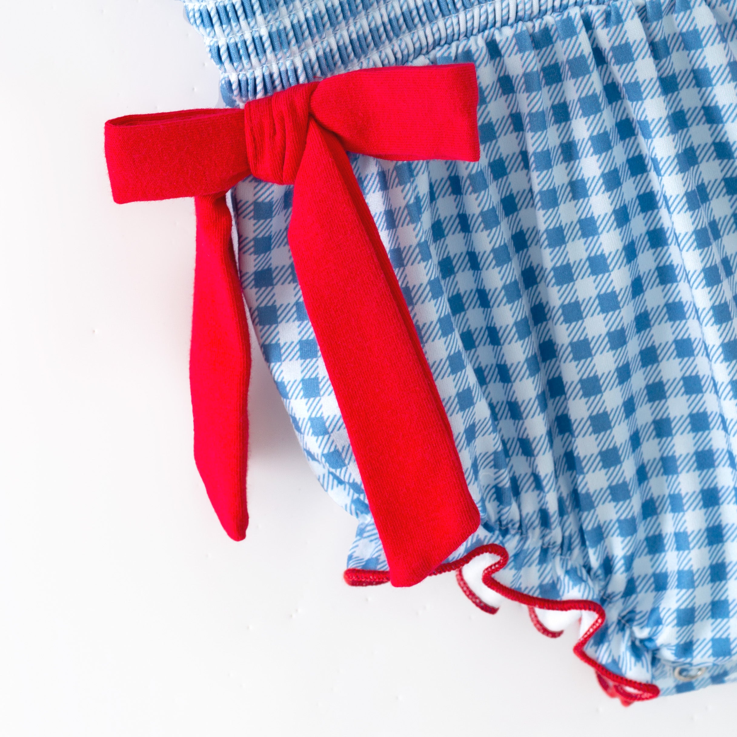 (In Stock)Sisters Spring&Summer Baseball Embroidery Smocked Dress&Romper