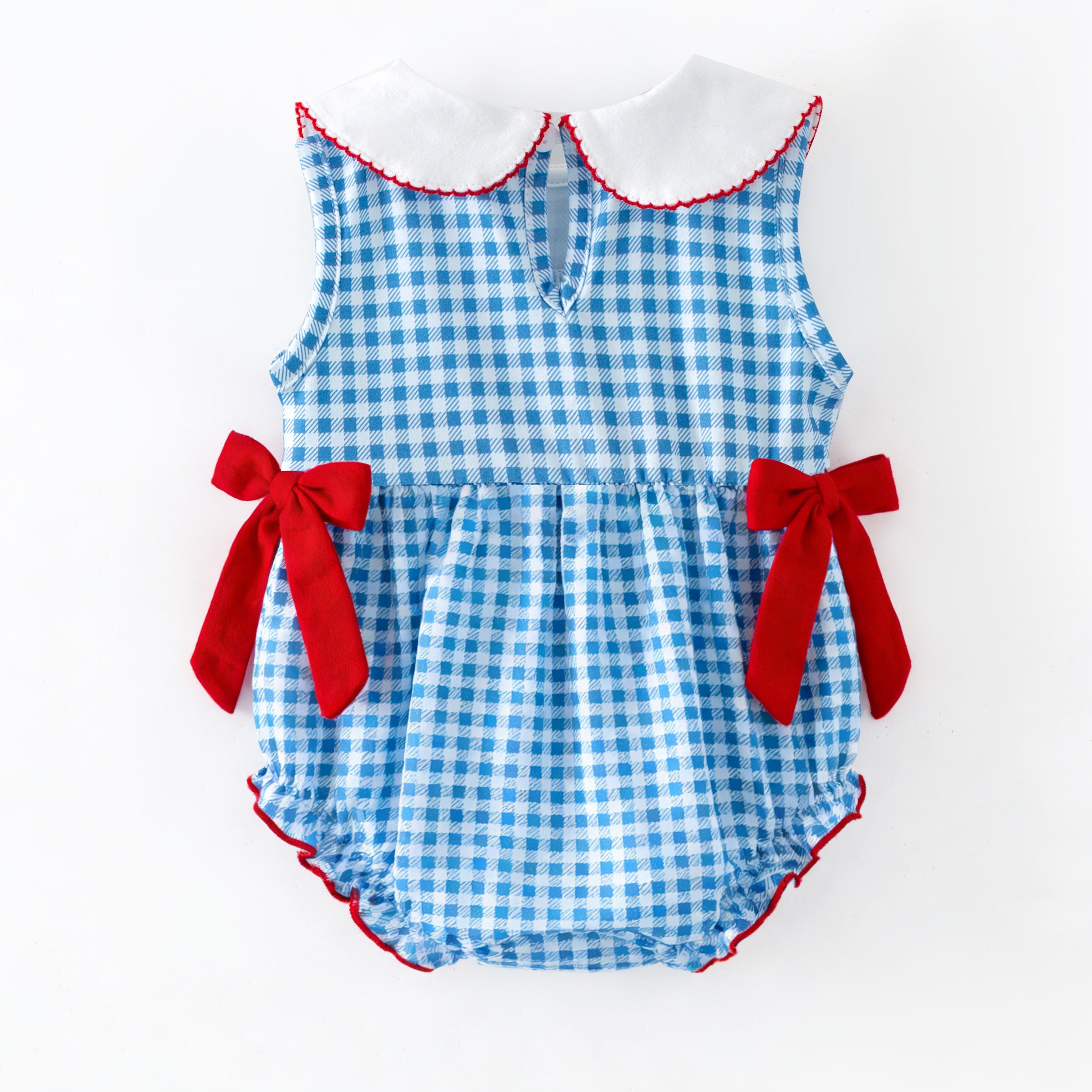 (In Stock)Sisters Spring&Summer Baseball Embroidery Smocked Dress&Romper