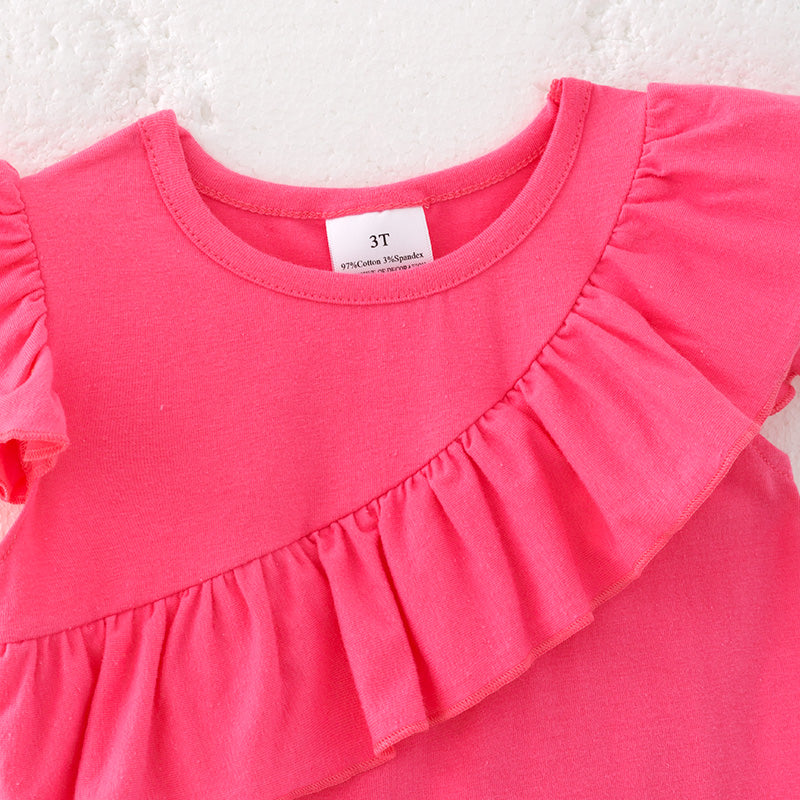(In Stock)Girls Spring and Summer Melon Floral Print Shorts Set