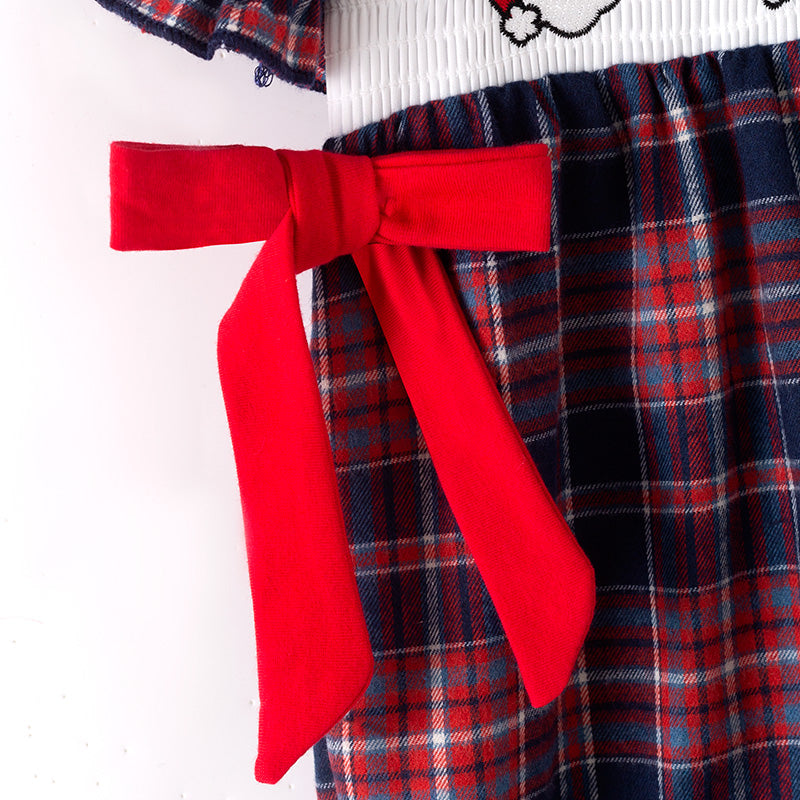 (In Stock)Toddler Girls Christmas Santa Claus Embroidery Smocked Romper