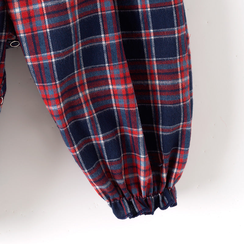 (In Stock)Toddler Girls Christmas Santa Claus Embroidery Smocked Romper