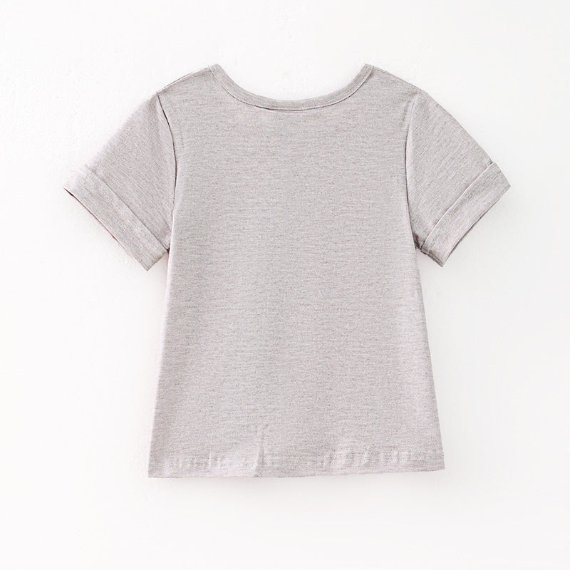 (In Stock)Mommy and Me Easter Bunny Print Grey Top