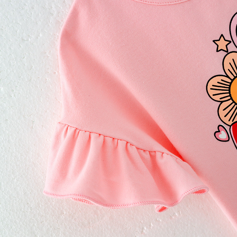 (In Stock)Girls Spring and Summer Strawberry Print Denim Set