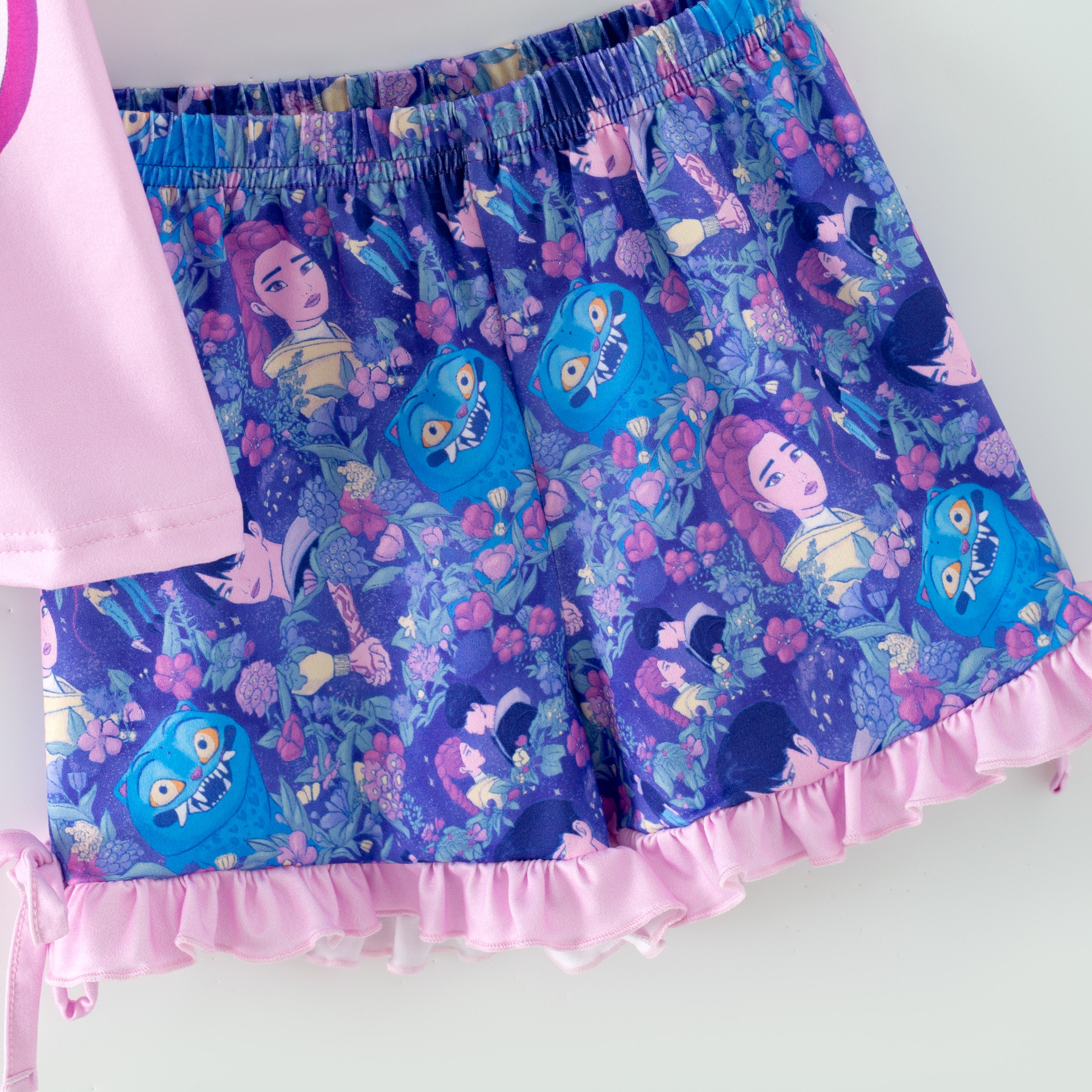 (Pre Order,Prepack Zone)Girls Movie Character Print Shorts Set(Mix Size)
