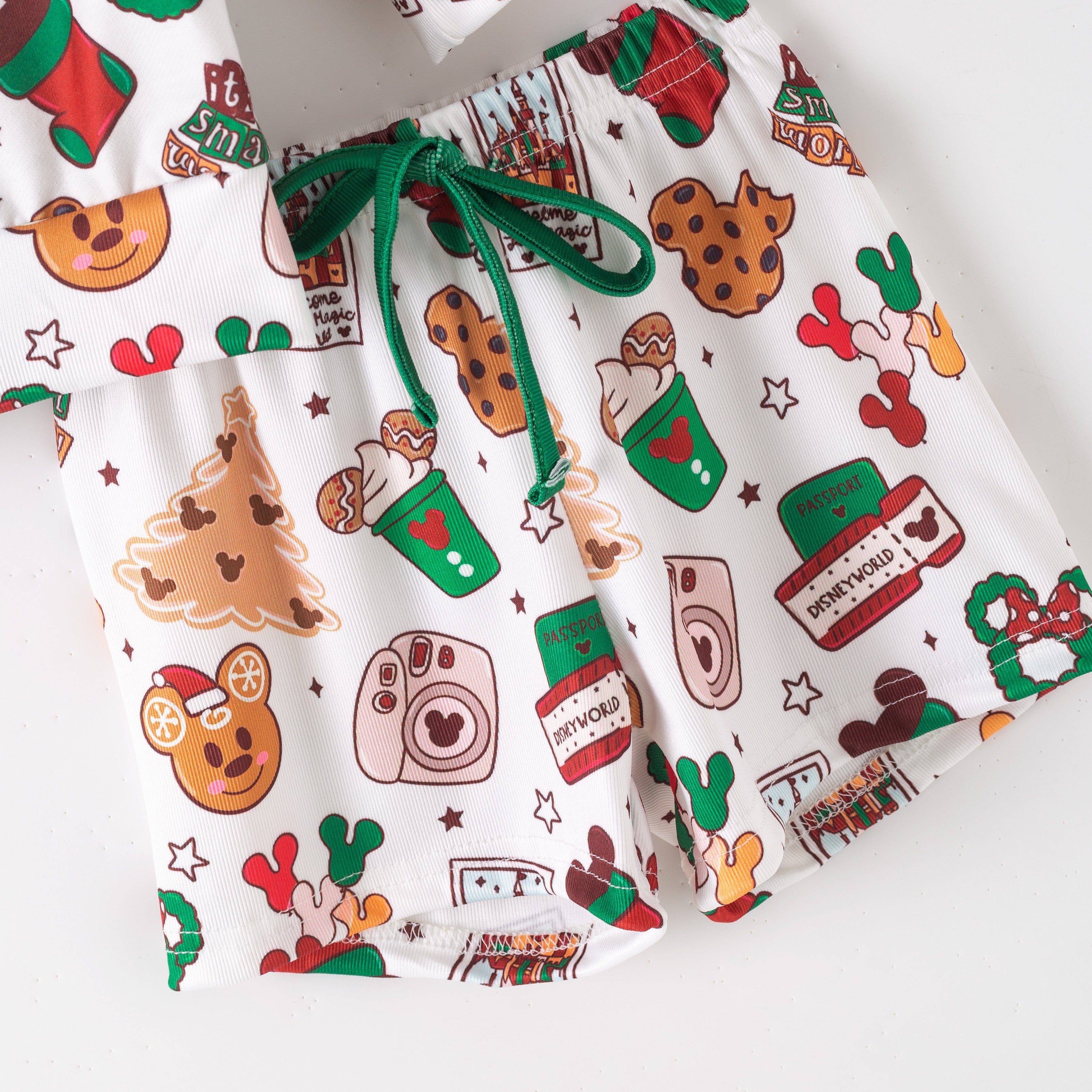 (Pre Order,Prepack Zone)Girls Magical World Print Shorts Set with Pockets