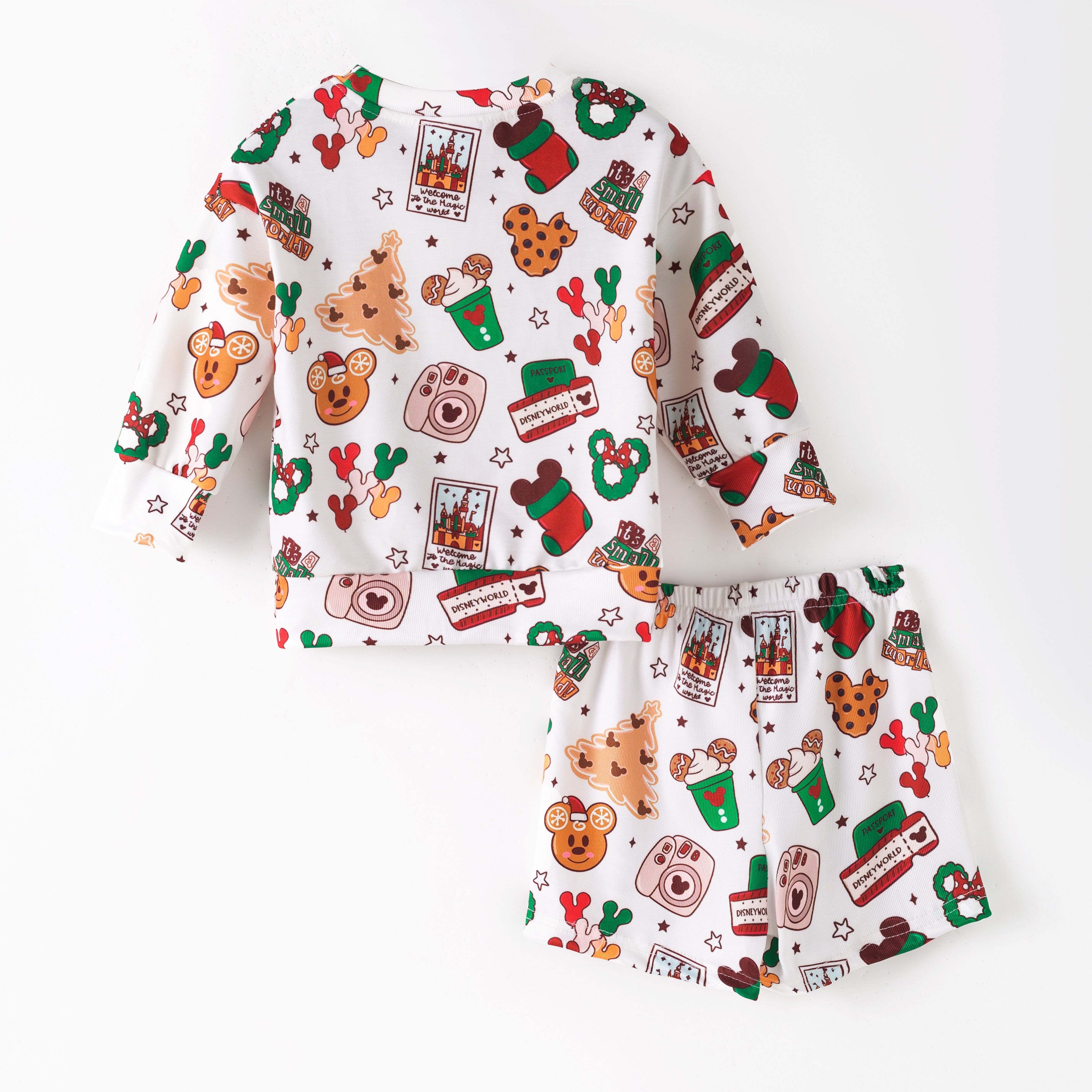 (Pre Order,Prepack Zone)Girls Magical World Print Shorts Set with Pockets
