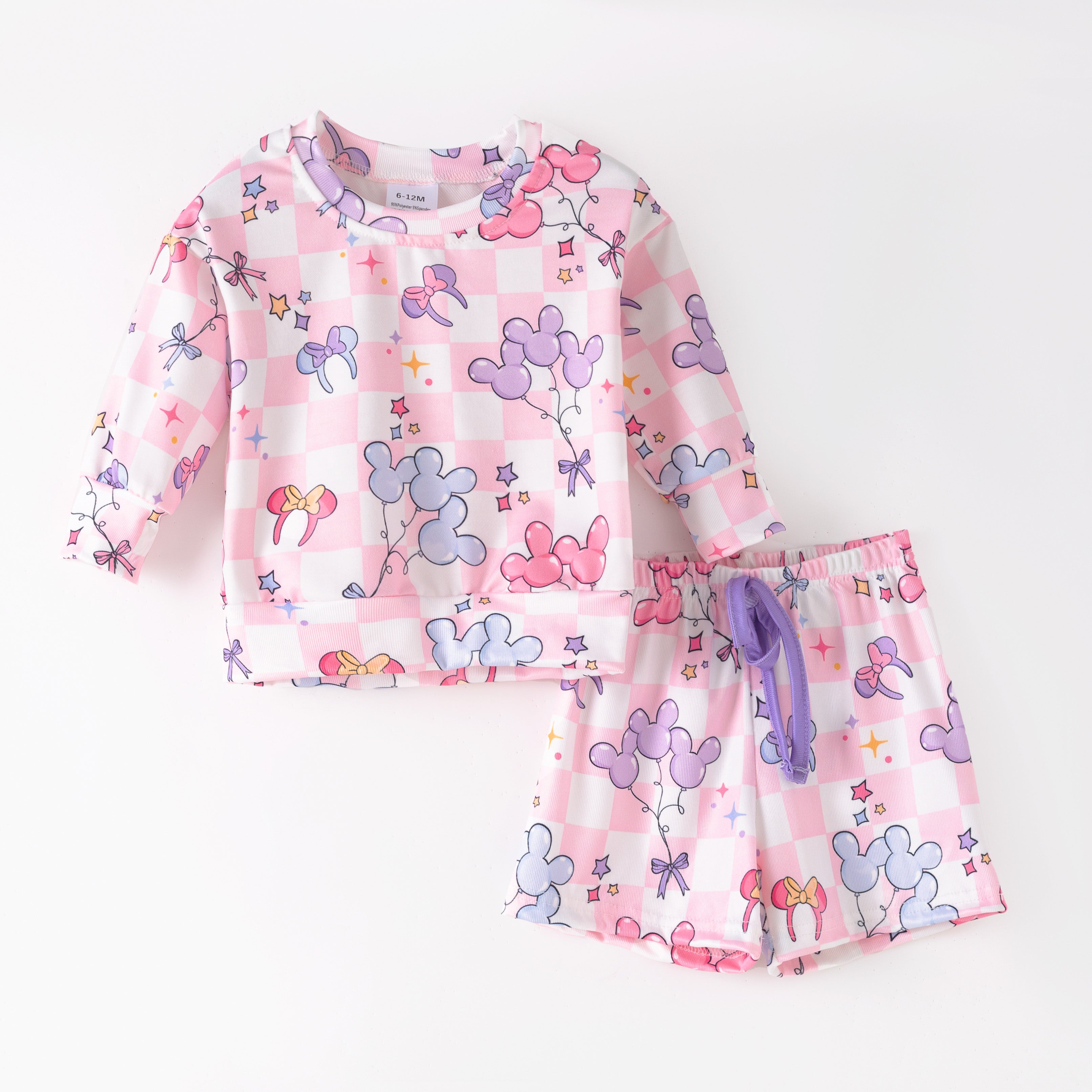 (Pre Order,Prepack Zone)Girls Magical World Print Shorts Set with Pockets