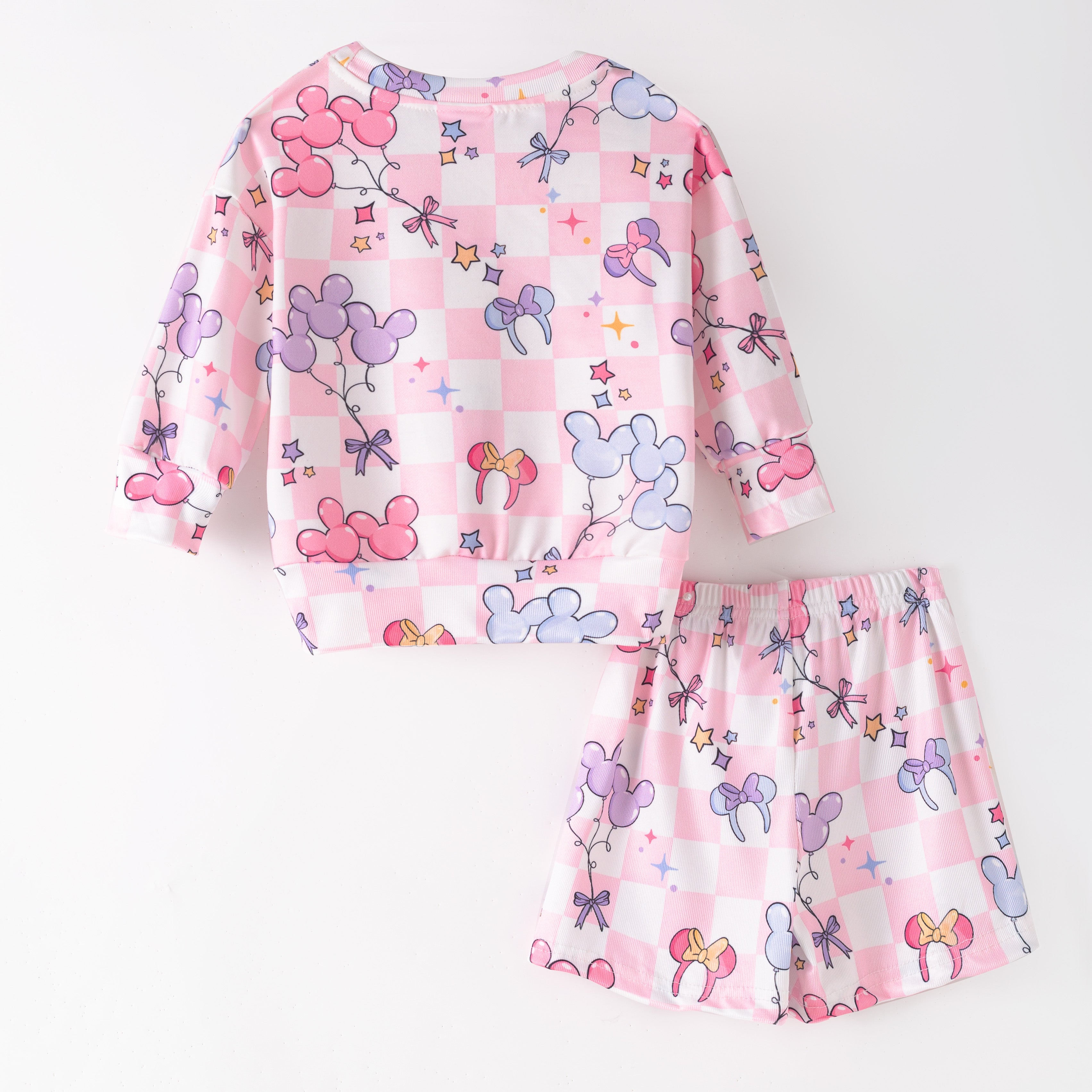 (Pre Order,Prepack Zone)Girls Magical World Print Shorts Set with Pockets