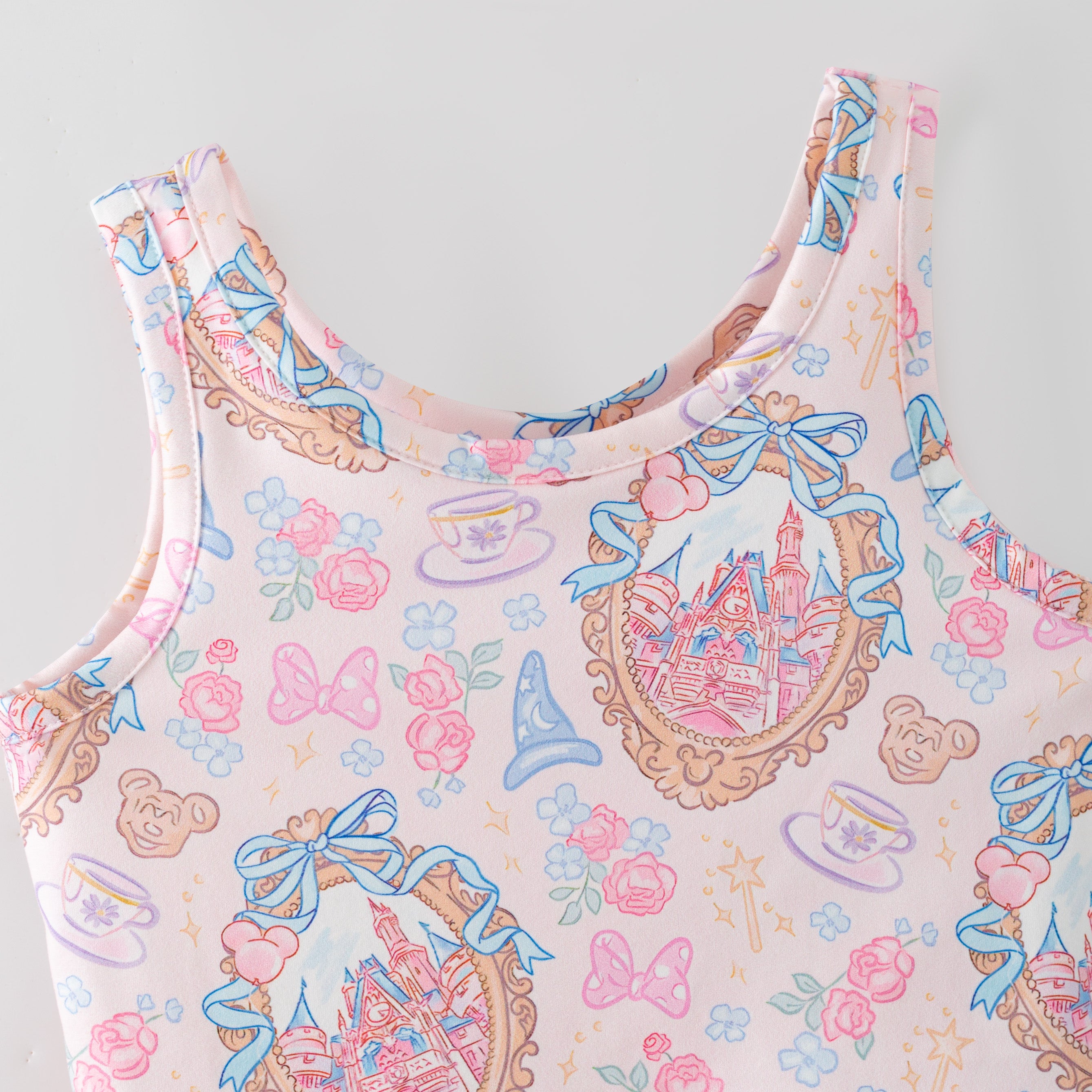 (Pre Order,Prepack Zone)Girls Spring&Summer Castle Print Dress,Skort Set(Mix Size)
