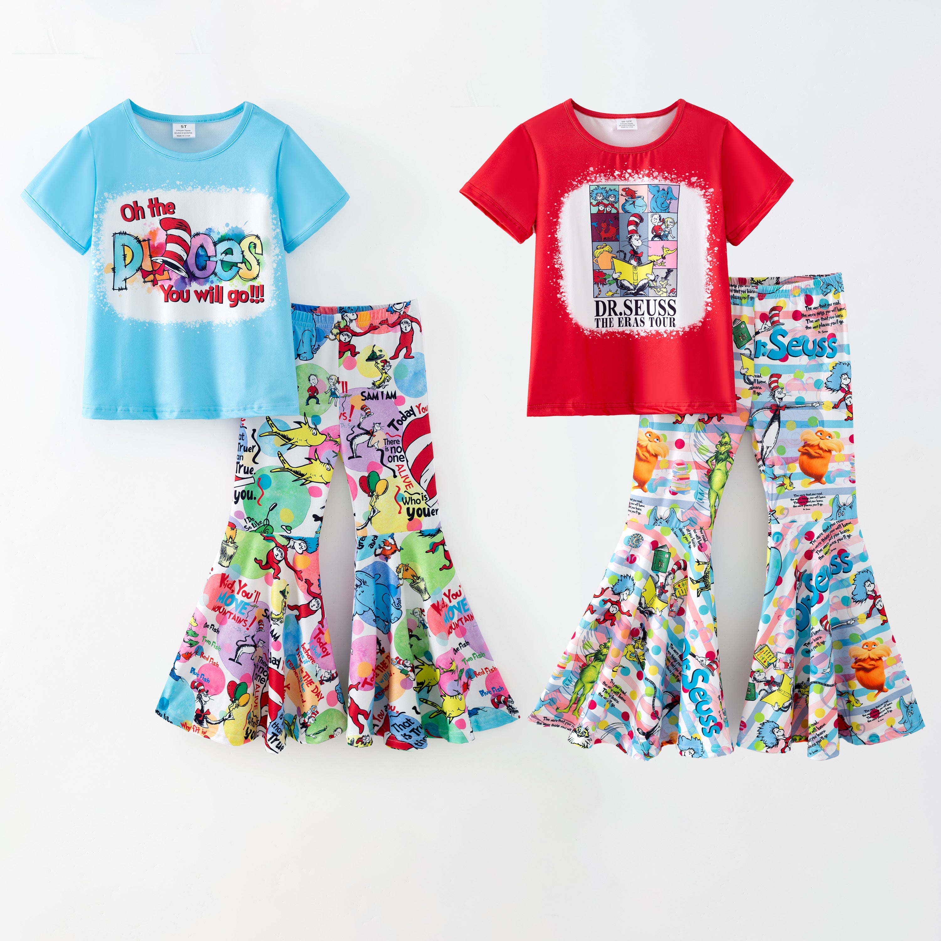 (Pre Order,Prepack Zone)Girls DR SEUSS Print Outfit Set(Mix Size)