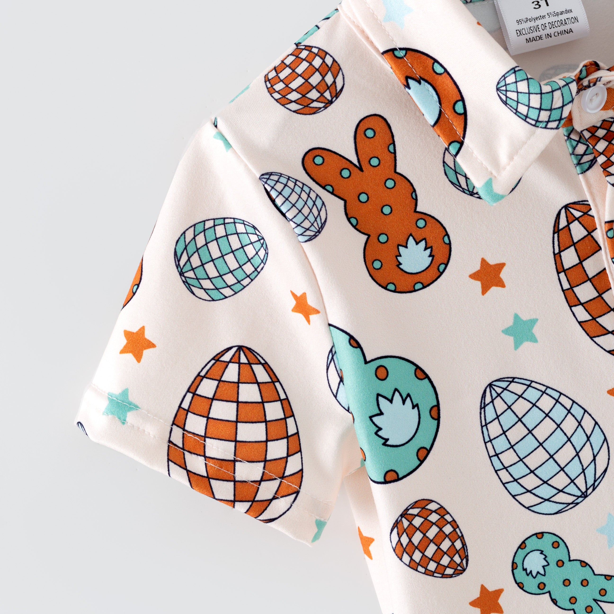 (Pre Order,Prepack Zone)Boys Easter Bunny Print Top(Mix Size)