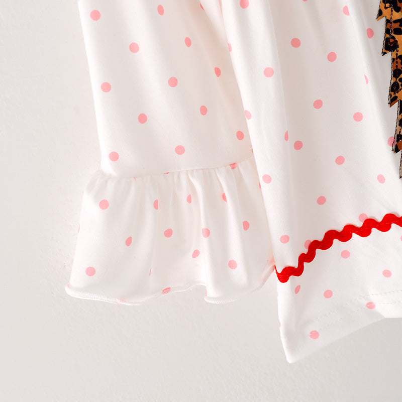 (In Stock G22-3-2)Girls Christmas Applique Outfit Set