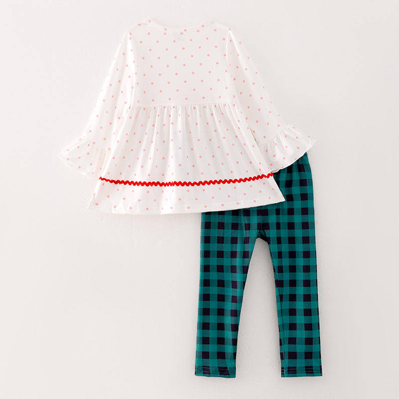 (In Stock G22-3-2)Girls Christmas Applique Outfit Set