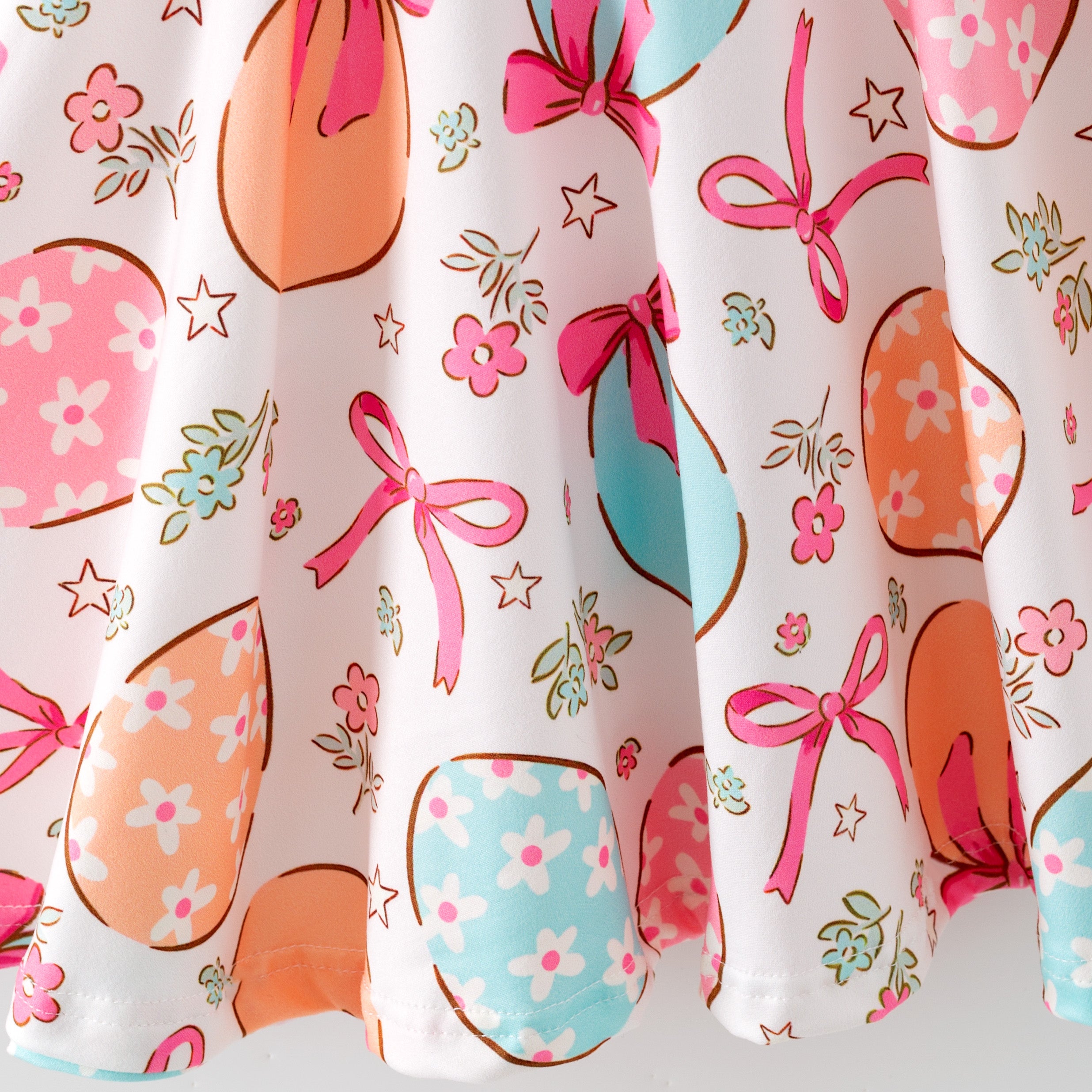 (Pre Order,Prepack Zone)Girls Easter Bunny Print Dress(Mix Size)