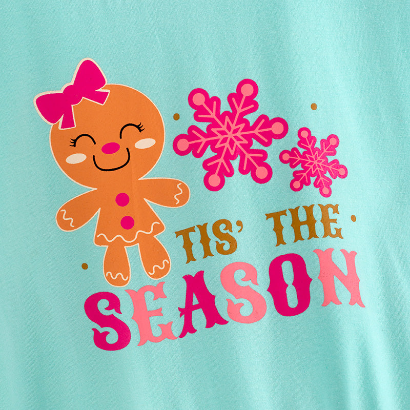 (In Stock G22-3-2)Girls Christmas Print T-shirt