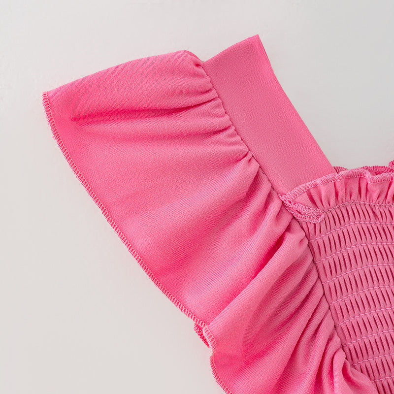 (In Stock)Mommy and Me Easter Color Matching Smocked Dress