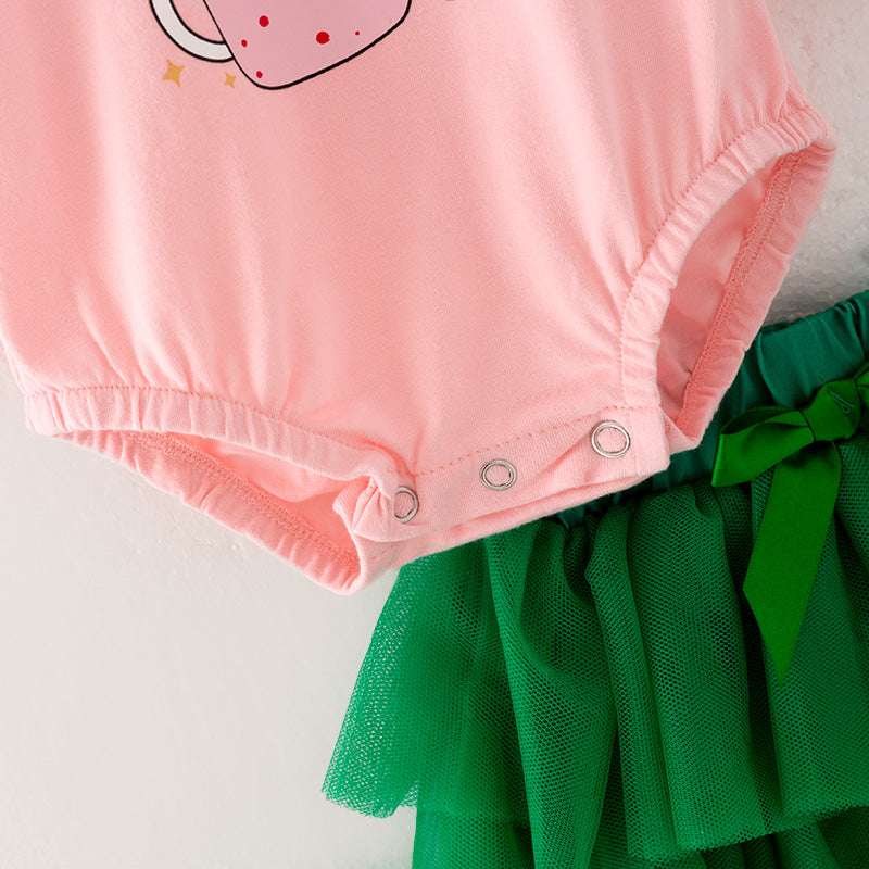 (In Stock G22-2-3)Baby Girls Christmas Print Romper