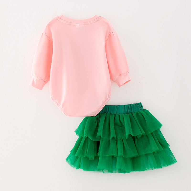 (In Stock G22-2-3)Baby Girls Christmas Print Romper