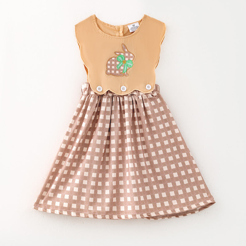 (In Stock)Girls Easter Bunny Applique Dress
