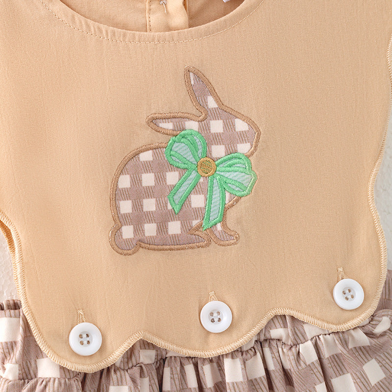 (In Stock)Girls Easter Bunny Applique Dress