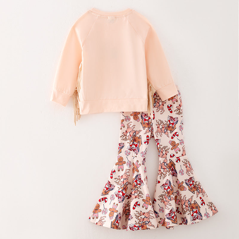 (In Stock G22-3-3)Girls Christmas Print Outfit Set