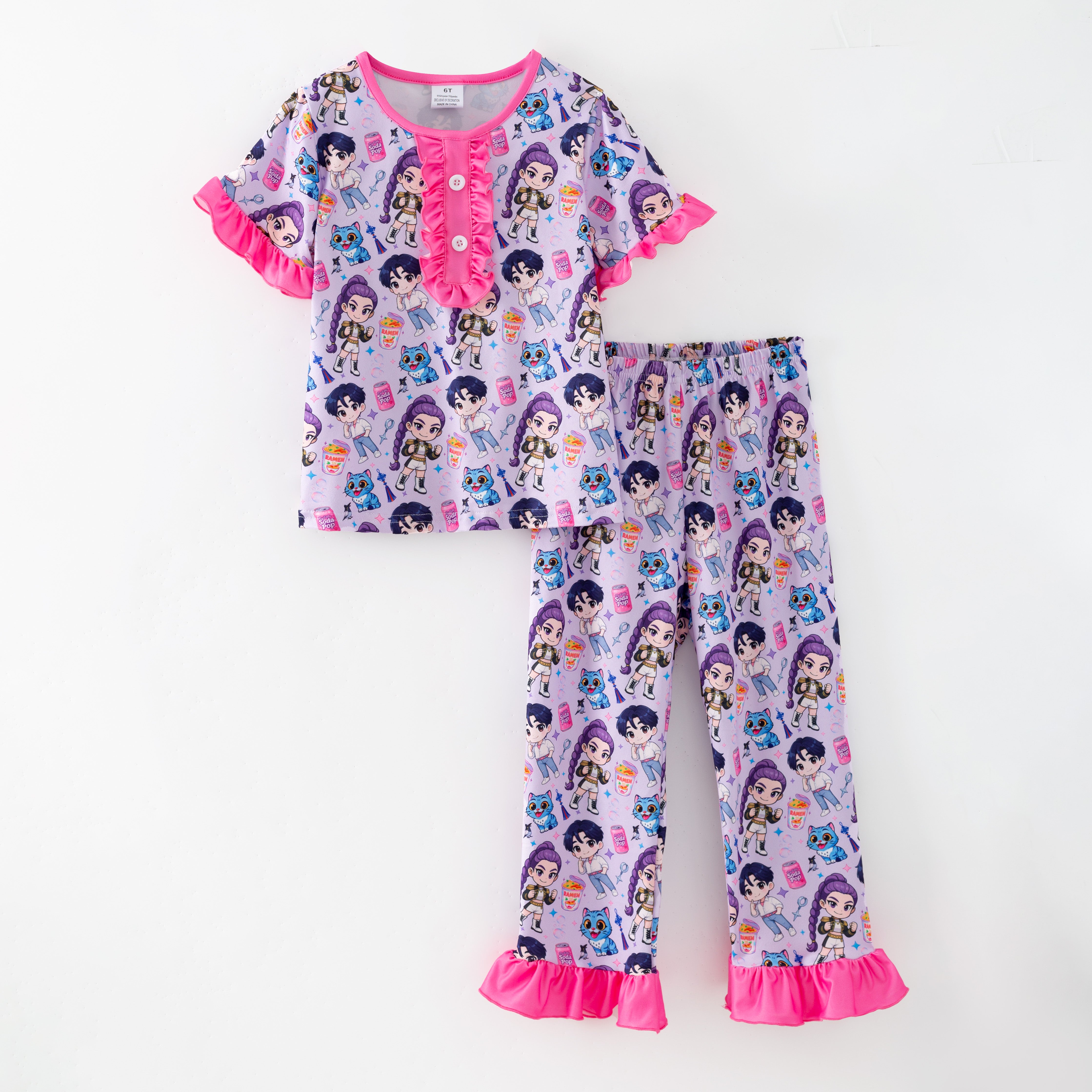 (Pre Order,Prepack Zone)Girls Movie Character Print Pajamas(Mix Size)