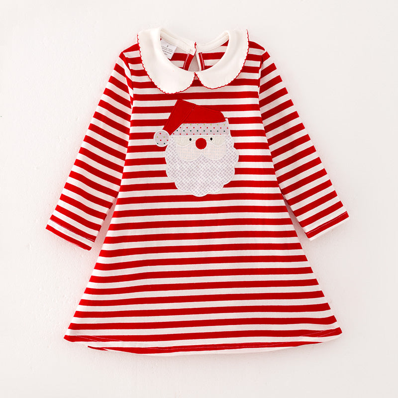 (In Stock)Girls Christmas Stripe Dress